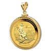 Image 1 : 2014 1 oz Gold Kangaroo Pendant (Diamond-ScrewTop Bezel