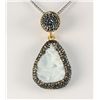 Image 2 : Raw Druzy Natural Stone Druse Victorian Look Pendant