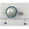 Image 2 : Natural Stone Opal w/ Pearl Round Pendant