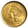 Image 1 : $1 Indian Head Gold - Type 3 - MS-62 NGC or PCGS