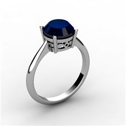 Sapphire 2.25 ctw Ring 14kt White Gold