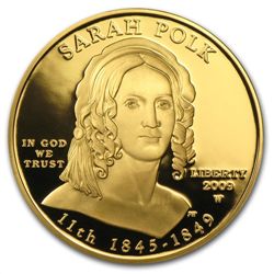 2009-W 1/2 oz Proof Gold Sarah Polk (W/Box &amp; Coa)
