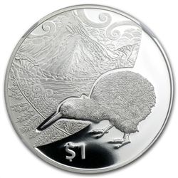 2014 1 oz Silver New Zealand Treasures $1 Kiwi PF-70 UC