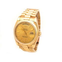 Rolex 18K Yellow Gold Oyster Perpetual Daydate.