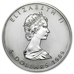 1989 1 oz Silver Canadian Maple Leaf (Brilliant Uncircu
