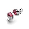 Image 1 : Garnet 1.10ctw Earring 14kt White Gold
