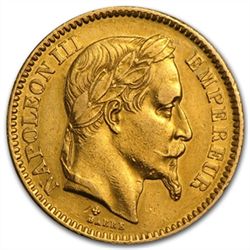 France (1852-1870) Gold 20 Francs Napoleon III AGW .186