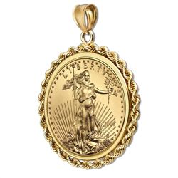 2014 1 oz Gold Eagle Pendant (Rope-Prong Bezel)