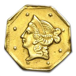 1853 BG-519 Liberty Octagonal One Dollar Gold XF - Rim