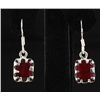 Image 1 : RUBY CORRUNDUM 16.70CTW SILVER HOOK EARRING