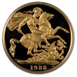 Great Britain 1988 3 Coin Gold Sovereign Proof Set