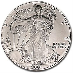2001 Silver American Eagle - MS-69 NGC - American Flag