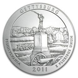 2011-P 5 oz Silver ATB Gettysburg (w/box &amp; CoA)