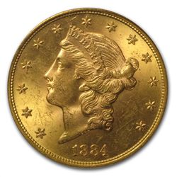 1884-S $20 Gold Liberty Double Eagle - MS-63 PCGS