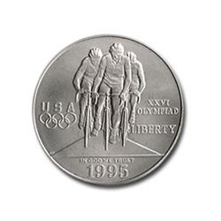 1995-D Olympic Cycling $1 Silver Commemorative - MS-69