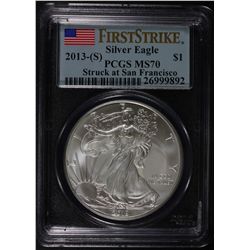 2013S American Eagle Silver Bullion Coins First Strike - Flag MS-70