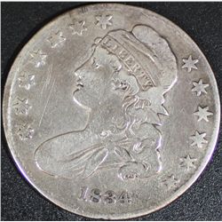 1834 Capped Bust 50 Cents Large date and letters VF-30