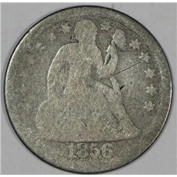 1856 Liberty Seated 10 Cents Large date G-4