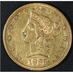 1881S Coronet 10 Dollars (Eagle) AU-55