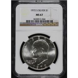 1972S Eisenhower 1 Dollar Silver clad NGC MS-67