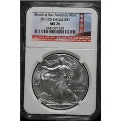 2011(S) American Eagle Silver Bullion Coins Silver Eagle NGC MS-70