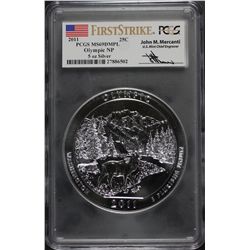 2011 America the Beautiful Silver Bullion Coins Olympic NP 5 oz Silver - First Stike PCGS MS-69DMPL