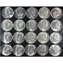 1964 Kennedy 50 Cents Roll 20 Pieces Uncirculated