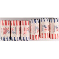( 6 ) ORIGINAL MINT SHOTGUN WRAPPED BU  JOHN ADAMS DOLLARS 3-P MINT AND 3-D MINT