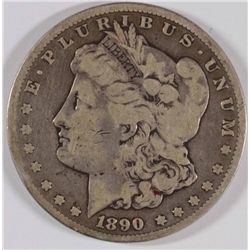1890-CC MORGAN SILVER DOLLAR, VG