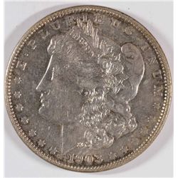 1903 MORGAN SILVER DOLLAR, AU-58