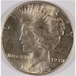 1935 PEACE SILVER DOLLAR, MS-63+  BLAST WHITE
