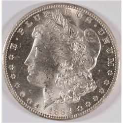 1884-CC MORGAN SILVER DOLLAR, MS-63+  BLAST WHITE!