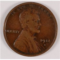1914-D LINCOLN CENT F/VF
