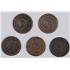 Image 1 : (5) LARGE CENTS (37, 38, 39, 40, 42) AG/VG