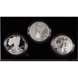2006 3 PIECE AMERICAN SILVER EAGLE  20Th ANNIVERSARY SET, ORIG BOX/COA  NICE!!
