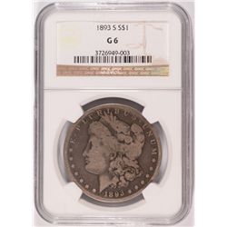 1893-S MORGAN SILVER DOLLAR, NGC G/VG-6, RARE KEY COIN!