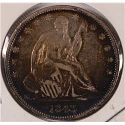 1843 SEATED LIBERTY HALF DOLLAR XF/AU
