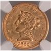 Image 2 : 1860-S $2.50 GOLD LIBERTY NGC AU DETAILS (CLEANED)