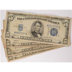 4 - 1934 SILVER CERTIFICATES, CIRCULATED