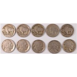 10 - 1913 BUFFALO NICKELS, AG-GOOD, SOME PROBLEMS