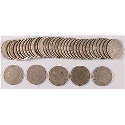 1909 "V" NICKEL ROLL (40 COINS) BETTER DATE, GOOD-VG, SOME PROBLEMS