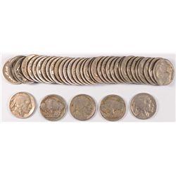 ROLL OF 1919 PARTIAL DATE BUFFALO NICKELS, GOOD-VG, SOME PROBLEMS