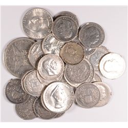 BAG OF ALL SILVER FOREIGN COINS! HIGH VALUE HERE!