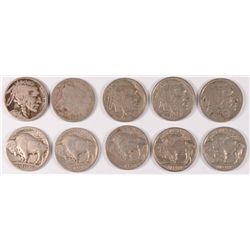 10 - NICKEL LOT (9 - FULL DATE BUFFALO & 1 - V NICKEL)