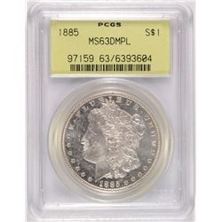 1885 MORGAN DOLLAR PCGS MS-63 DMPL OLD GREEN HOLDER LOOKS UNDER GRADED