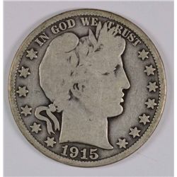 1915 BARBER HALF DOLLAR VG