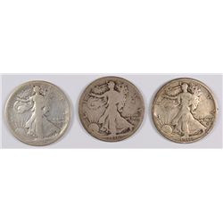 1916 (P, D, S) WALKING LIBERTY HALF DOLLARS