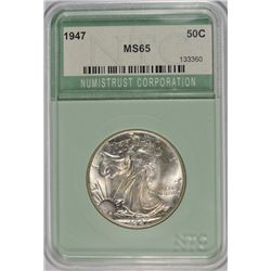 1947 WALKING LIBERTY HALF DOLLAR NTC MS-65