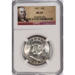 1957 FRANKLIN HALF DOLLAR NGC MS-65