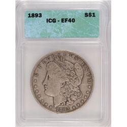 1893 MORGAN DOLLAR ICG EF-40